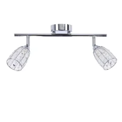 Oświetlenie Przedpokoju|Oświetlenie Jadalni></noscript>Candellux Lighting Shiba lampa sufitowa listwa chromowy 2x15w g9 klosz bezbarwny