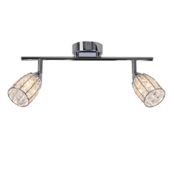 Oświetlenie Przedpokoju|Oświetlenie Jadalni></noscript>Candellux Lighting Shiba lampa sufitowa listwa chromowy 2x15w g9 klosz bezbarwny