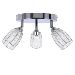 Oświetlenie Przedpokoju|Oświetlenie Jadalni></noscript>Candellux Lighting Shiba lampa sufitowa plafon chromowy 3x15w g9 klosz bezbarwny