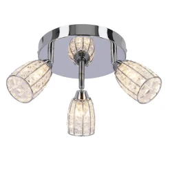 Oświetlenie Przedpokoju|Oświetlenie Jadalni></noscript>Candellux Lighting Shiba lampa sufitowa plafon chromowy 3x15w g9 klosz bezbarwny