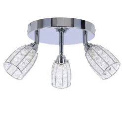 Oświetlenie Przedpokoju|Oświetlenie Jadalni></noscript>Candellux Lighting Shiba lampa sufitowa plafon chromowy 3x15w g9 klosz bezbarwny