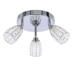 Oświetlenie Przedpokoju|Oświetlenie Jadalni></noscript>Candellux Lighting Shiba lampa sufitowa plafon chromowy 3x15w g9 klosz bezbarwny