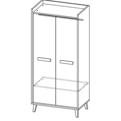 Zestawy Mebli Młodzieżowych|Meblościanki></noscript>DOLMAR Skandynawska meblościanka młodzieżowa z szafą i komodą WARSAW