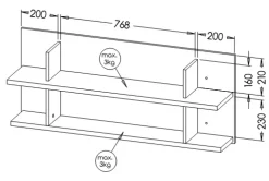 Półki></noscript>DOLMAR Skandynawska półka wisząca 120 cm SILVA
