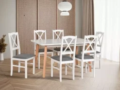 Stoły Z Krzesłami>DREWMIX Skandynawski stół rozkładany z krzesłami drewnianymi NESTO