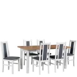 Stoły Z Krzesłami>DREWMIX Skandynawski stół z drewnianymi krzesłami do jadalni MOTTA
