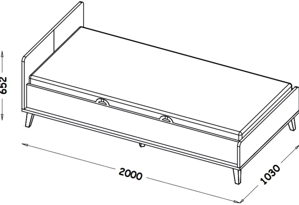 Łóżka Dziecięce|Łóżka Ze Stelażem>DOLMAR Skandynawskie młodzieżowe łóżko ze stelażem pojemnik WARSAW