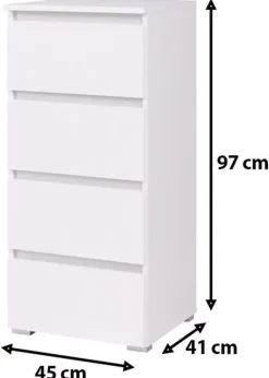 Zestawy Mebli Młodzieżowych|Komody></noscript>MARIDEX Smukła młodzieżowa komoda z szufladami w kolorze COSTA dąb riviera