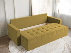 Meble Dla Dzieci|Meble Młodzieżowe></noscript>BROMARKT Sofa trzyosobowa z funkcją spania HOT musztardowa