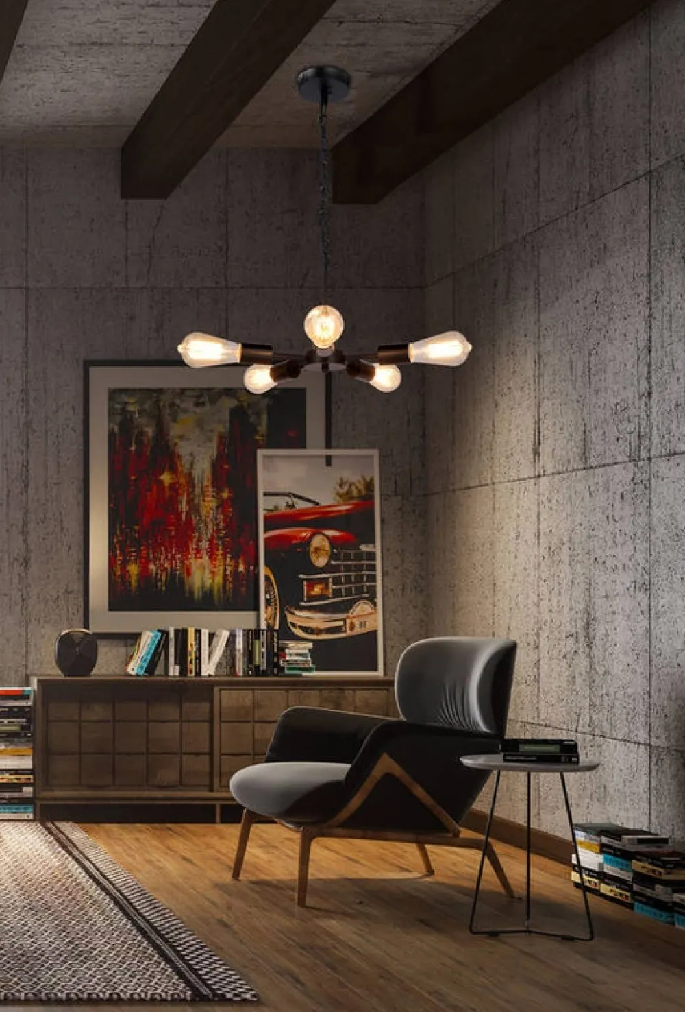 Oświetlenie Jadalni|Oświetlenie Kuchni>Candellux Lighting Sparta lampa wisząca czarny 5X60W E27