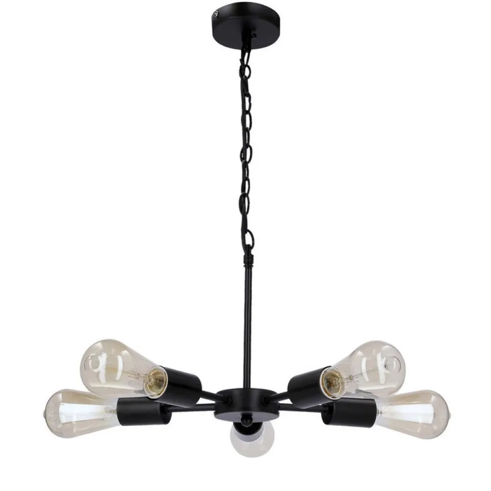 Oświetlenie Jadalni|Oświetlenie Kuchni>Candellux Lighting Sparta lampa wisząca czarny 5X60W E27