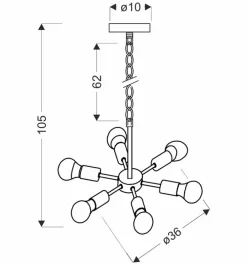 Oświetlenie Jadalni|Oświetlenie Kuchni></noscript>Candellux Lighting Sparta lampa wisząca czarny 6X60W E27