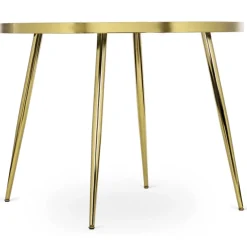 Stoły></noscript>MEBEL ELITE Stół do jadalni 100 cm okrągły czarny złote nóżki TILIA