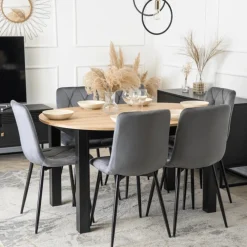 Stoły Rozkładane|Stoły></noscript>MEBEL ELITE Stół do jadalni HAVONE 102-142 cm dąb artisan z czarnymi nogami