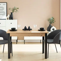 Stoły Rozkładane|Stoły></noscript>INTER MEBLE Stół do jadalni NOSTE 120 cm dąb artisan z czarnymi nogami