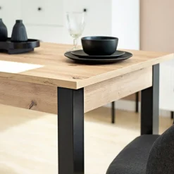Stoły Rozkładane|Stoły></noscript>INTER MEBLE Stół do jadalni NOSTE 120 cm dąb artisan z czarnymi nogami