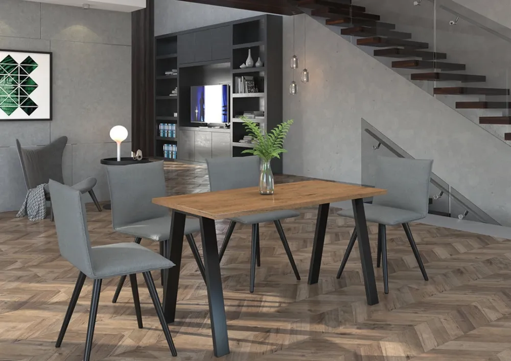 Krzesła|Stoły>Lempert Stół industrialny KEVIN 138x67 dąb lancelot