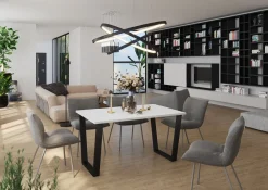 Krzesła|Stoły>Lempert Stół na metalowych nogach KARO 138x90 biały