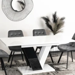 Stoły Rozkładane|Stoły>MEBEL ELITE Stół rozkładany do jadalni 160 cm biały CONRAD