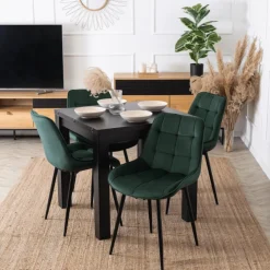 Stoły Rozkładane|Stoły>MEBEL ELITE Stół rozkładany kwadratowy do jadalni 80-160 cm MANX czarny