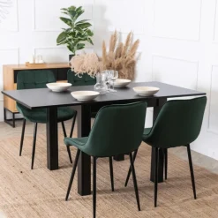 Stoły Rozkładane|Stoły></noscript>MEBEL ELITE Stół rozkładany kwadratowy do jadalni 80-160 cm MANX czarny