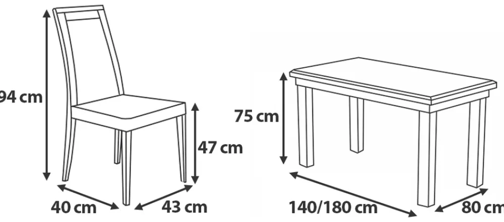 Stoły Z Krzesłami>DREWMIX Stół rozkładany z drewnianymi krzesłami do jadalni NESTO