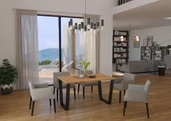 Krzesła|Stoły>Lempert Stół w stylu loftowym KARO 185x67 dąb artisan