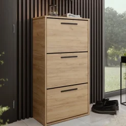 Szafki Na Buty|Garderoby>KIER Stojąca szafka 59 cm na buty do przedpokoju dąb craft ANVER dąb craft złoty