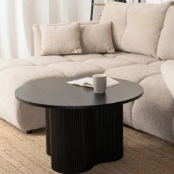 Ławy I Stoliki>MEBEL ELITE Stolik kawowy 80 cm do salonu czarny DORIAN