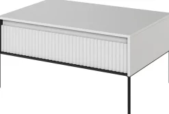 Ławy I Stoliki>lenart. Stolik kawowy biały w stylu nowoczesnym do salonu 70x100 cm TREND