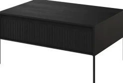 Ławy I Stoliki>lenart. Stolik kawowy z ryflowanymi frontami do salonu 70x100 cm TREND czarny