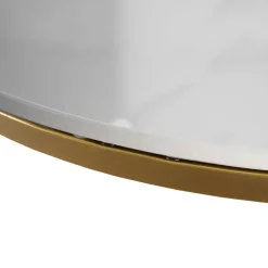 Ławy I Stoliki></noscript>MEBEL ELITE Stolik kawowy do salonu KORINO biały połysk ze złotym akcentem