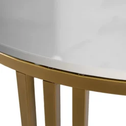 Ławy I Stoliki></noscript>MEBEL ELITE Stolik kawowy do salonu KORINO biały połysk ze złotym akcentem