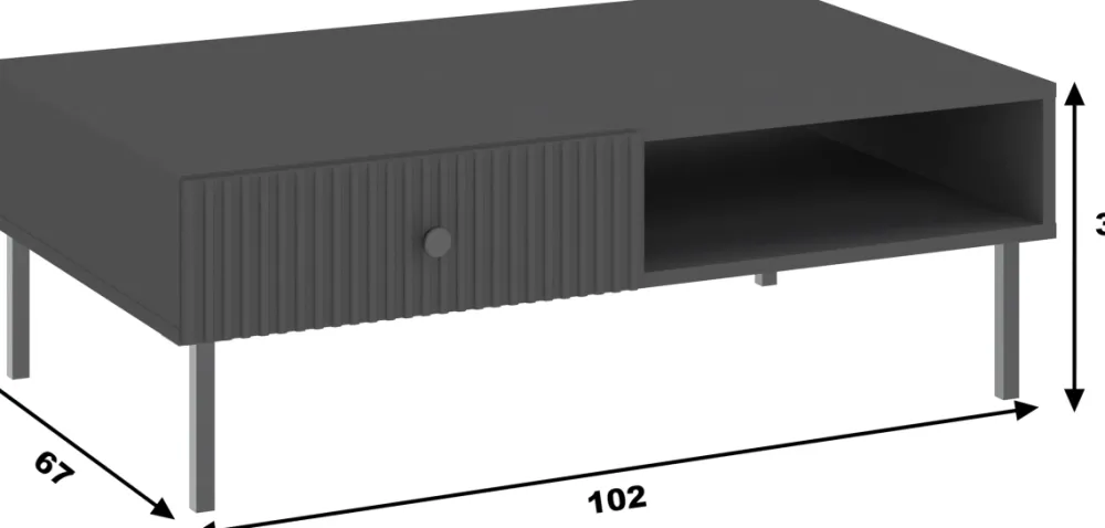 Ławy I Stoliki>INTER MEBLE Stolik kawowy do salonu VALTEO czarny