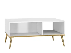 Ławy I Stoliki>ML Meble Stolik kawowy do salonu w stylu glamour GOLDIN biały