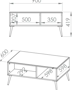 Ławy I Stoliki></noscript>ML Meble Stolik kawowy do salonu w stylu glamour GOLDIN biały