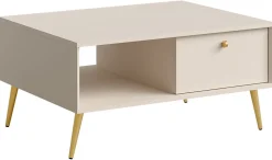 Ławy I Stoliki>MEBLOSIEK Stolik kawowy do salonu z szufladą ROSEA beż piaskowy