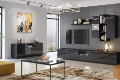 Ławy I Stoliki></noscript>Helvetia Stolik kawowy loft LUNO czarny połysk