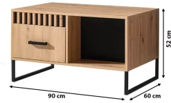 Ławy I Stoliki|Zestawy Mebli Młodzieżowych></noscript>DOMEL Stolik kawowy loft z szufladą LAMELIX dąb artisan