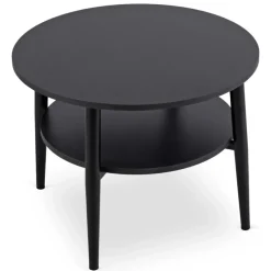 Ławy I Stoliki></noscript>MEBEL ELITE Stolik kawowy okrągły do salonu 60 cm czarny PAVIO