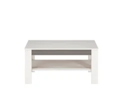 Zestawy Mebli Młodzieżowych|Ławy I Stoliki>ML Meble Stolik kawowy z półką do salonu 67x114 cm BLANCO sosna śnieżna