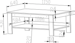Zestawy Mebli Młodzieżowych|Ławy I Stoliki></noscript>ML Meble Stolik kawowy z półką do salonu 115x46 cm CASTEL dąb sonoma
