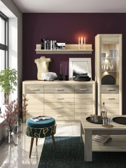 Zestawy Mebli Młodzieżowych|Ławy I Stoliki></noscript>ML Meble Stolik kawowy z półką do salonu 115x46 cm CASTEL dąb sonoma