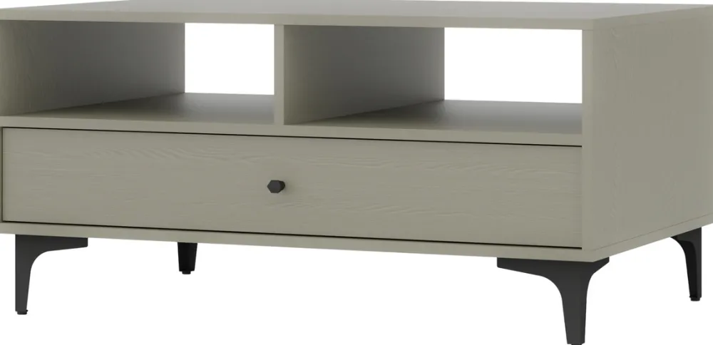 Ławy I Stoliki>Lempert Stolik kawowy z szufladą do salonu 100x65 cm TOKEN eukaliptus