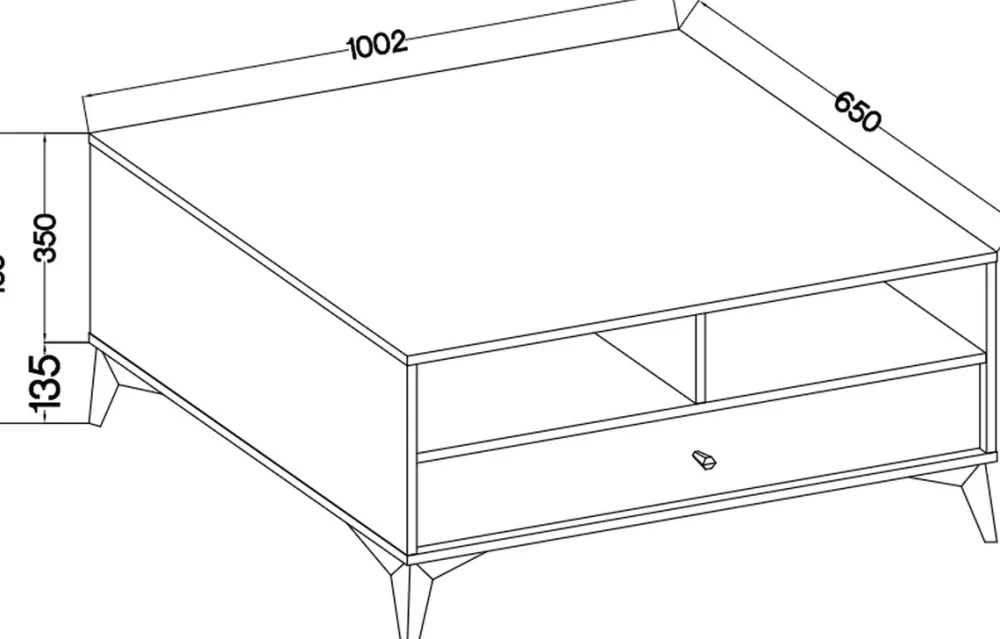 Ławy I Stoliki>Lempert Stolik kawowy z szufladą do salonu 100x65 cm TOKEN eukaliptus
