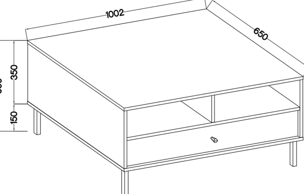 Ławy I Stoliki>Lempert Stolik kawowy z szufladą do nowoczesnego salonu TOKEN eukaliptus