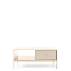 Ławy I Stoliki>PIASKI Stolik kawowy z szufladą MONTI złoty beż