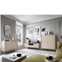 Ławy I Stoliki></noscript>PIASKI Stolik kawowy z szufladą MONTI złoty beż