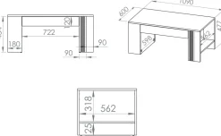 Ławy I Stoliki></noscript>ML Meble Stolik kawowy z szufladą 60x110cm ADAGIO biały połysk