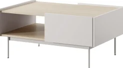 Ławy I Stoliki></noscript>PIASKI Stolik kawowy z szufladami do salonu 65x97 cm CRYSTAL kaszmir